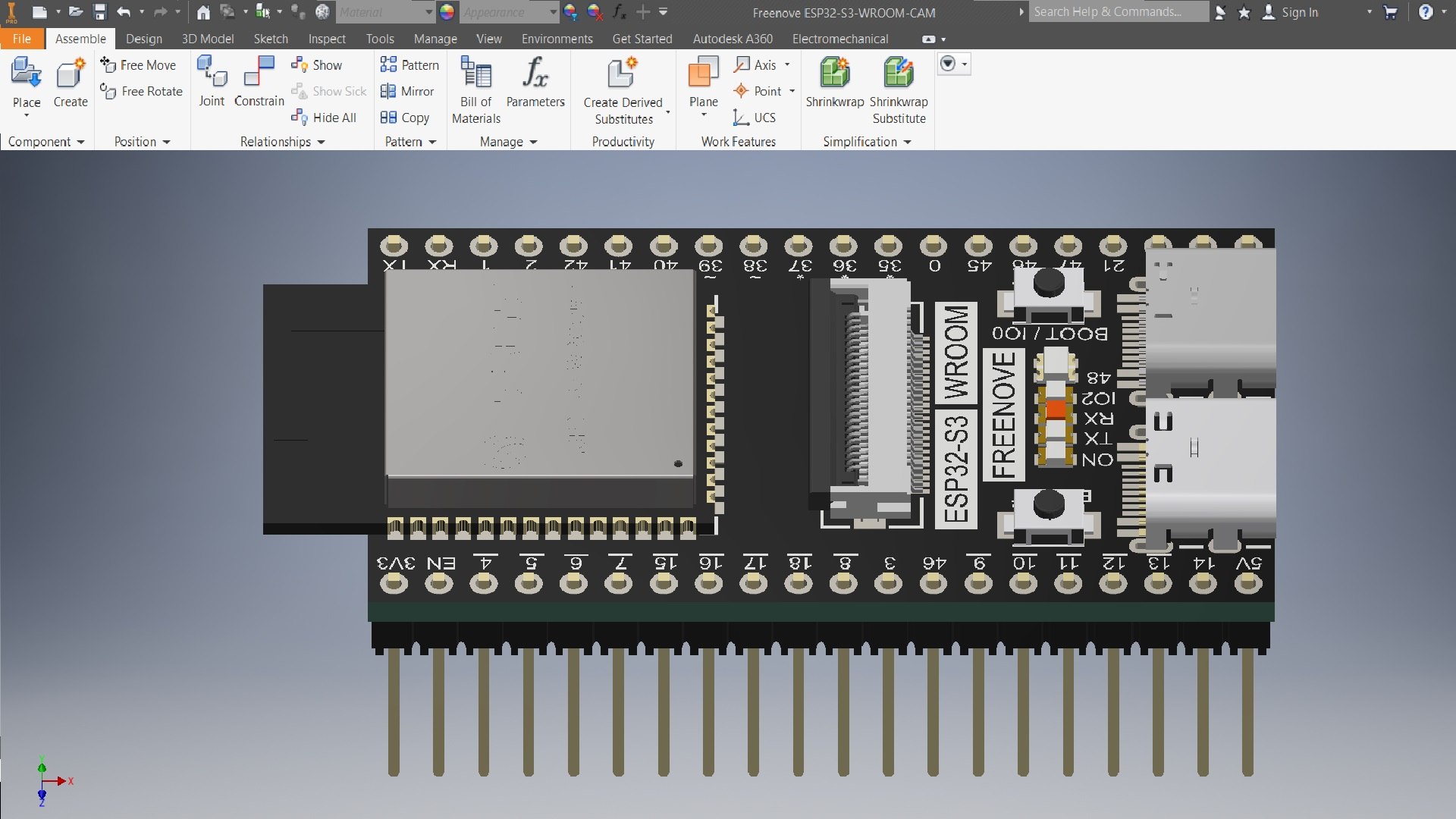 3d freenove esp32 s3 wroom cam model turbosquid 2215576
