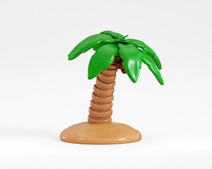 3D Cartoon Plam tree model