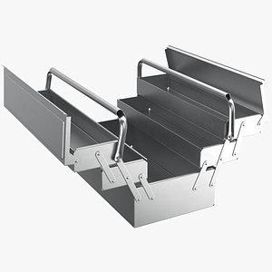 Detailed Steel Toolbox Opened model