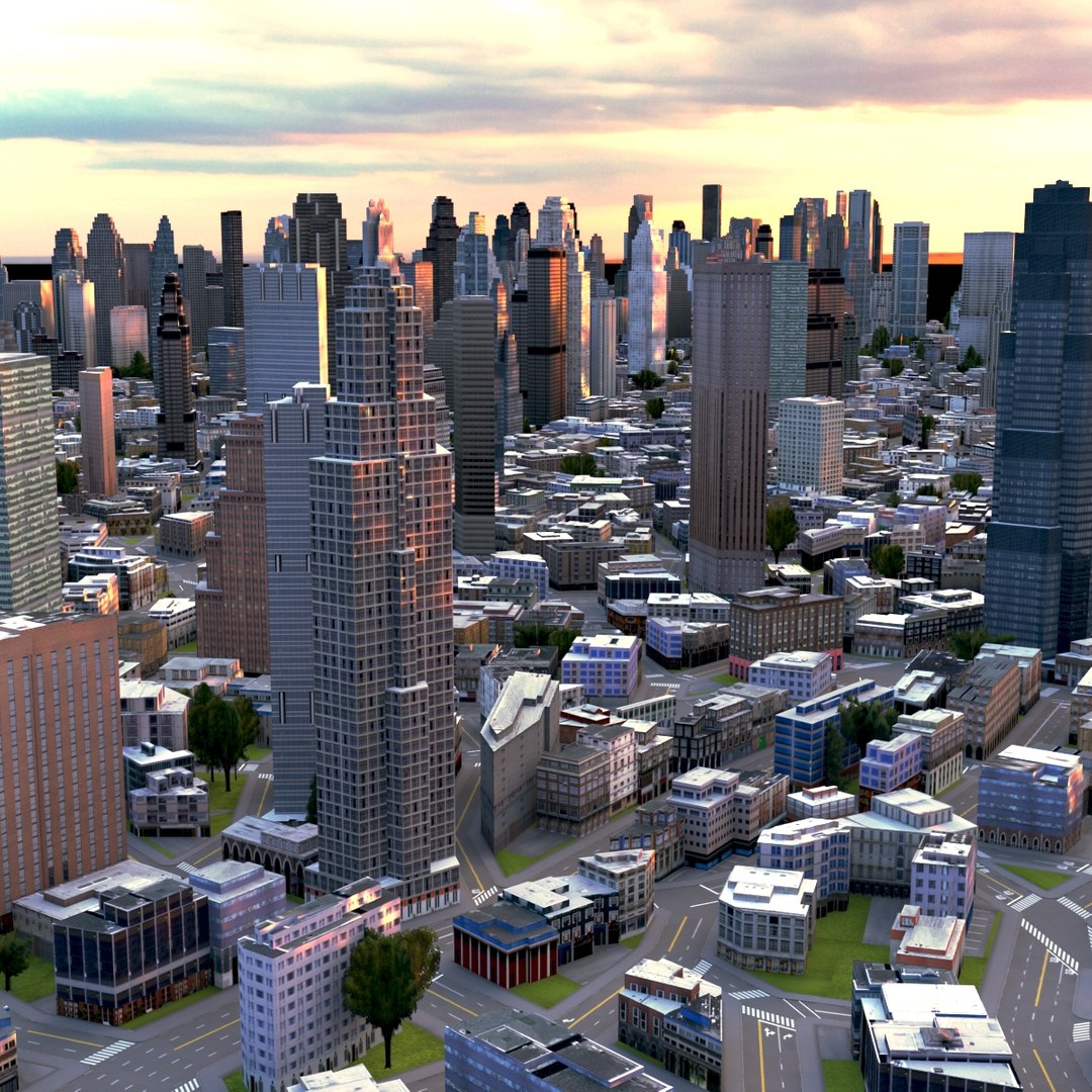 Cityscape Scene Highrise 3d Max