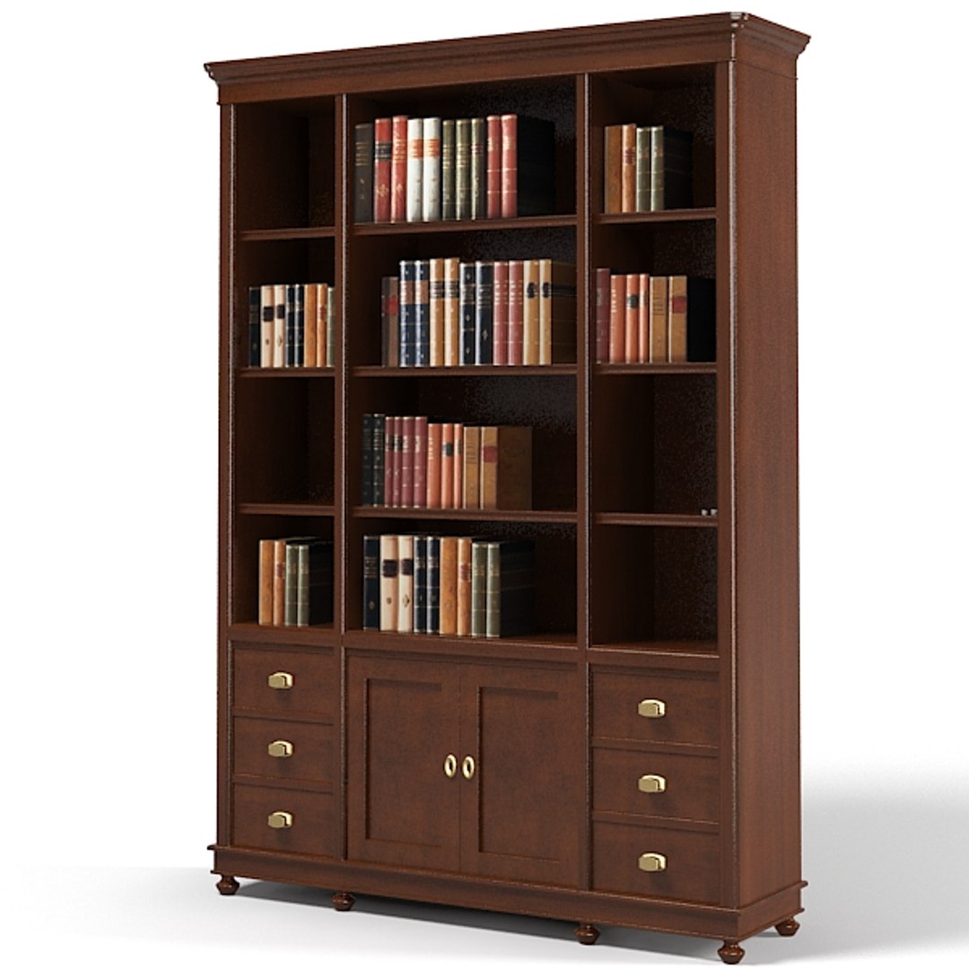 Library Traditional Cabinet 3d Model