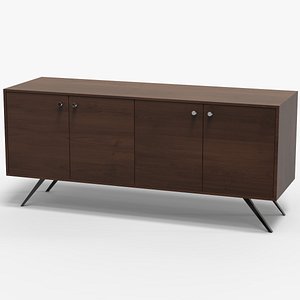 Wooden Sideboard 4 Doors 3D model