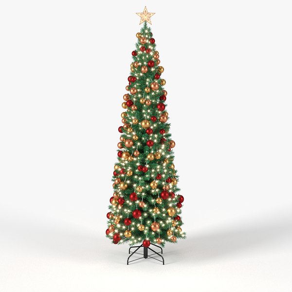 Christmas Tree 6 feet with Balls and Lights 3D model TurboSquid 1818201