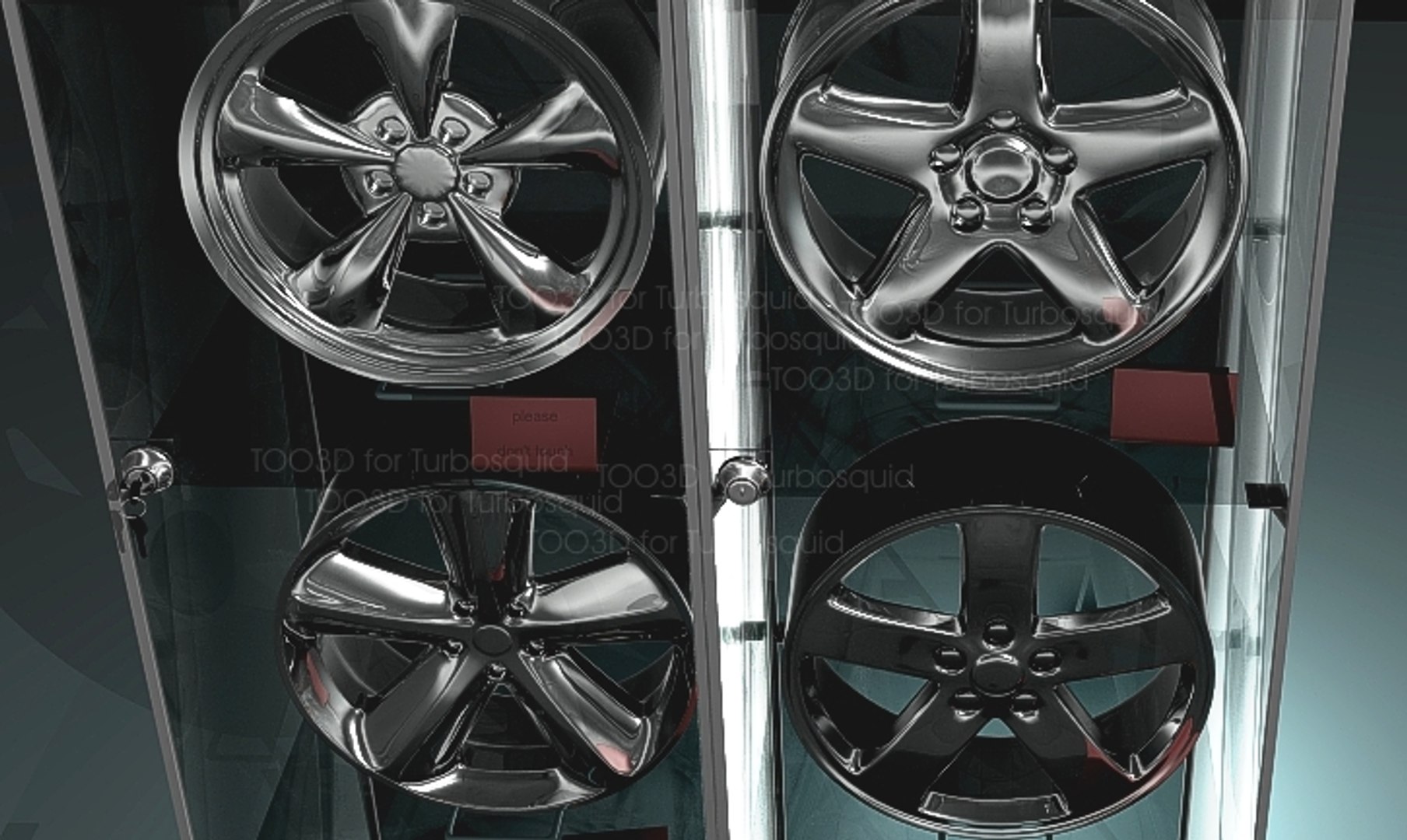 3d 4 wheel rims