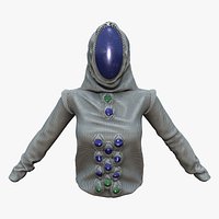 Futuristic Nano Suit Top With Outbreak Saver Hood Head Mask