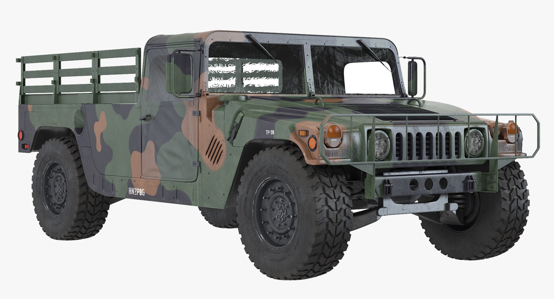 Cargo Troop Carrier Car HMMWV m1038 Camo 3D Model 3D model preview