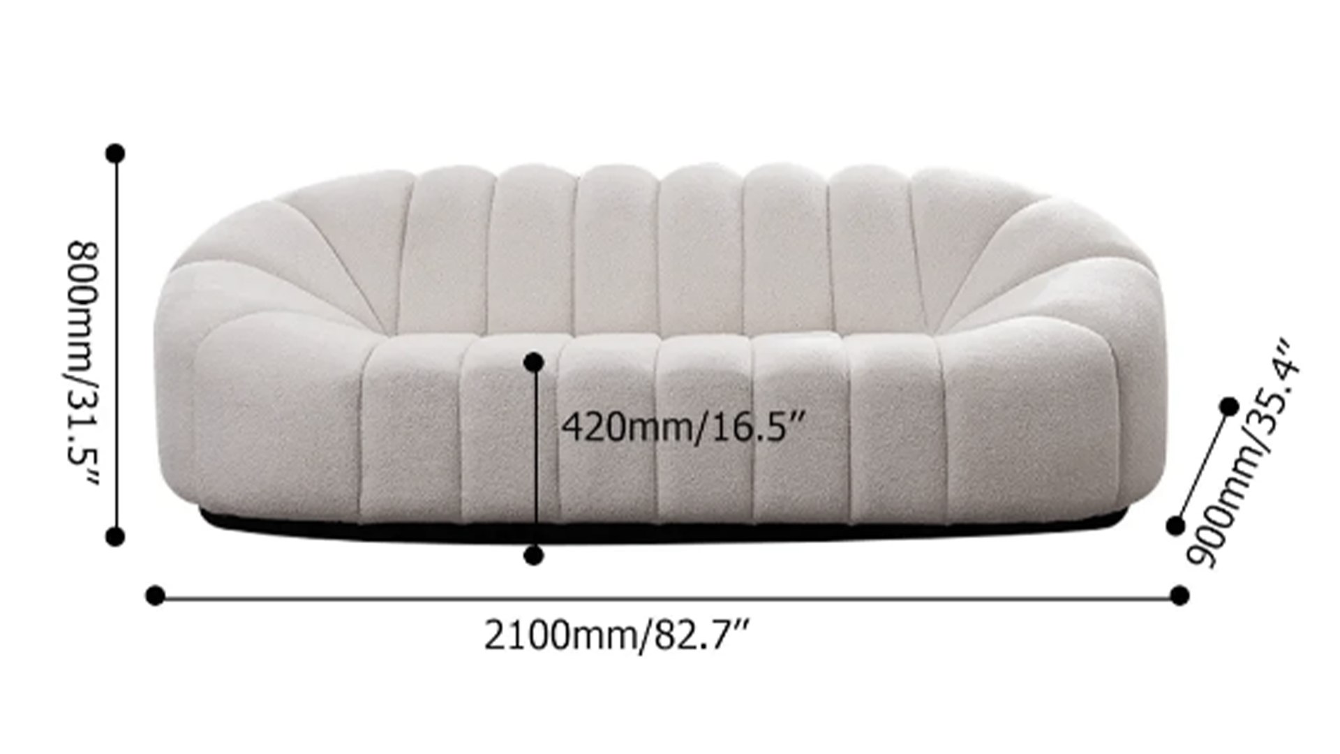 3D Model Loveseat Sofa TurboSquid 2077394   Dimensions 