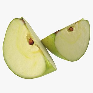 Green Apple Slice 3D Model