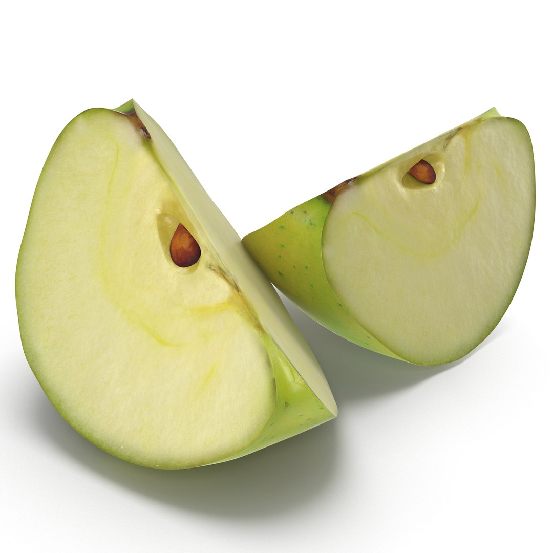 Green Apple Slice 3D Model 3D model preview