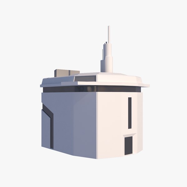 3D Industrial Building 08 - Low-poly Drone Control Center