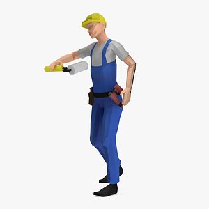 3D Construction Worker Low Poly Rigged model