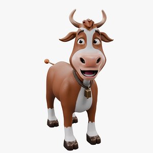 Brown Cow Rigged 3D model