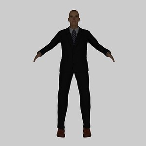 3D 90 Years Old Rigged Man model