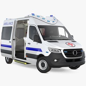 Ambulance Van with Interior Generic Rigged