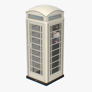 White English Telephone Box K6 3D model