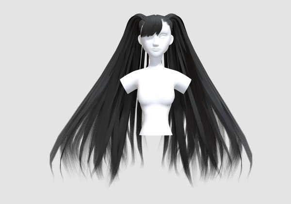 Wide Pigtails Hairstyle - 3D Model by nickianimations