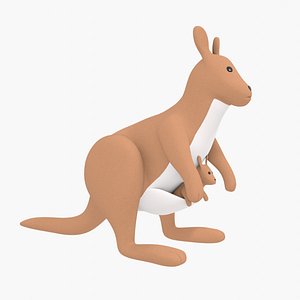 3D Kangaroo Toy Stuffed model