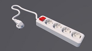 electrical extension cable. socket 3D