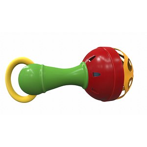 Plastic baby toy rattle 2 3D model