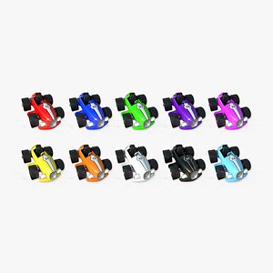 10 Cartoon Karts B Collection - Vehicle Racing Design 3D model