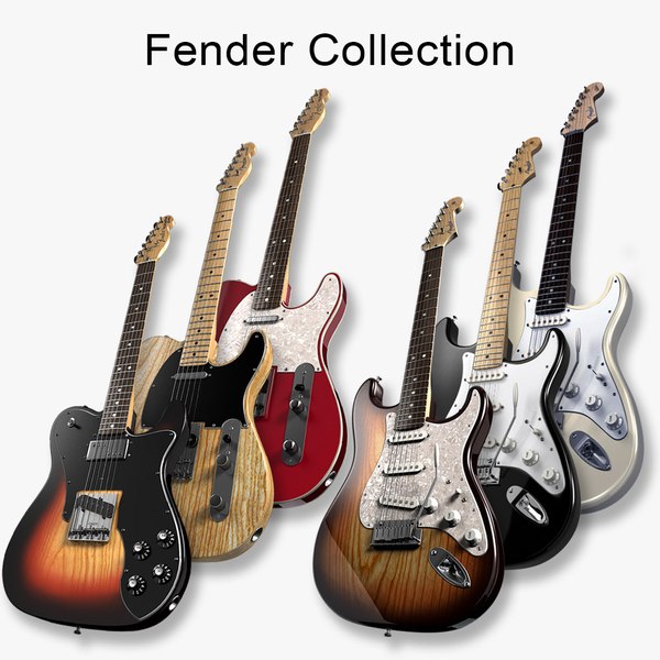 fender stratocaster blackie guitar 3ds