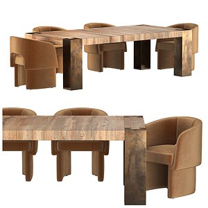 Telluride Table Morrell Chair Dining set 3D