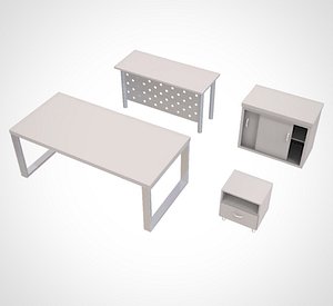 3D model minimalist table cabinet