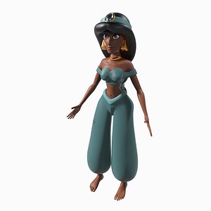 3D princess jasmine rigged model