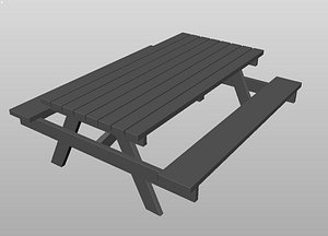 3d model wood picnic table