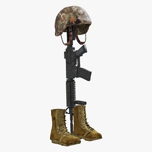 3D fallen battle cross battlefield