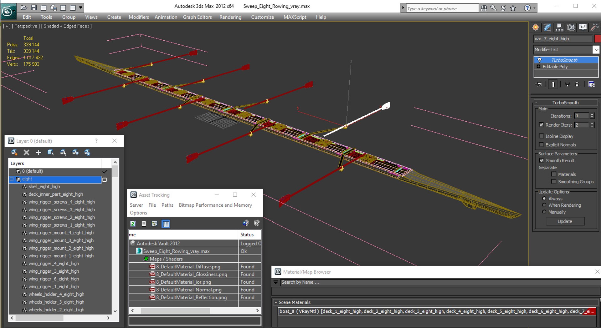 3D sweep rowing - TurboSquid 1387637