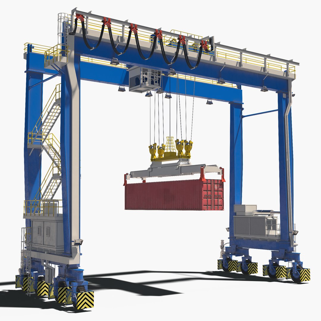 Rubbertyred Gantry Crane 3D Model TurboSquid 1276407