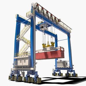 rubber-tyred gantry crane 3D model