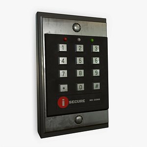 3D Security Keypad Lock Low-poly PBR
