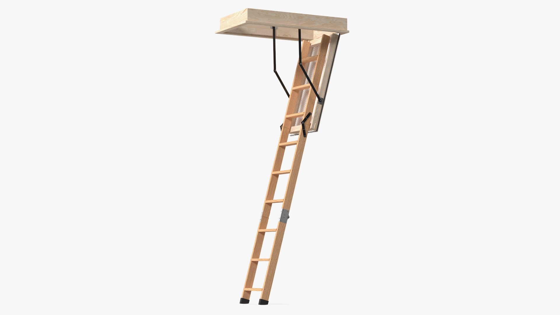 Attic Ladder Rigged 3D model preview