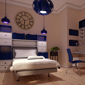 teen room interior 3D model