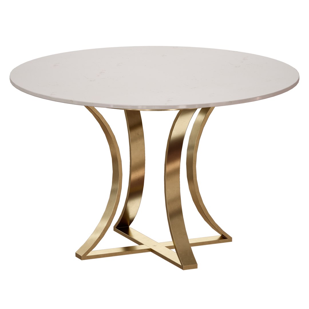 3d Damen 48 White Marble Top Dining Table Turbosquid 1728443 