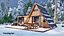 A frame house A34 34m2 Low-poly 3D model