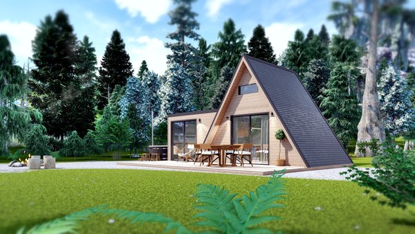 A frame house A34 34m2 Low-poly 3D model model - TurboSquid 1770651