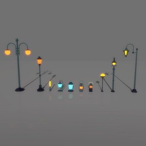 3D lantern lamp pack model
