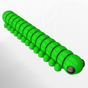 Caterpillar Long Cute Flexi Articulated Print in place Fidget with 3MF included 3D