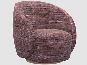 WETHERLY SWIVEL CHAIR STROKE FABRIC IN SHELL ONYX Kelly Wearstler