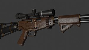 3D Steampunk era Sniper Rifle