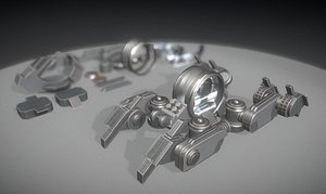 Futuristic Terrain Walker Basic Version 1 Rigged and Animated