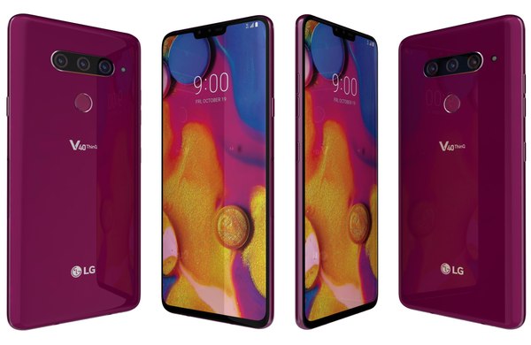 3D lg v40 thinq carmine