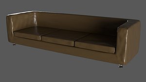 3D Modern Italian Minimalist Low Back Sofa Furniture Model1