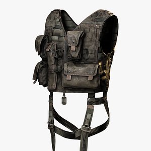 3D model Tactical Combat Vest with Pouches