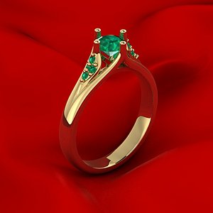 3D engagement ring gems