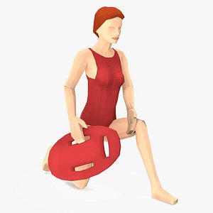 3D Lifeguard Low Poly Rigged for Maya model
