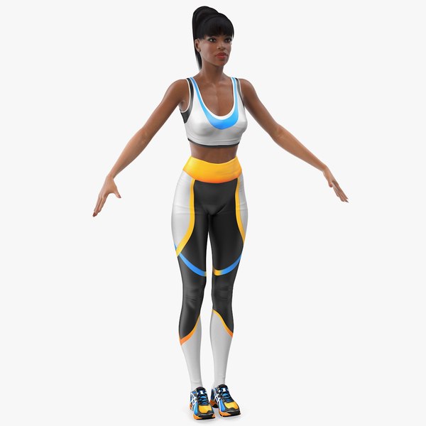 light skin fitness woman rigged 3D model